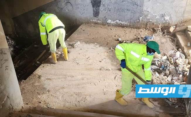 المياه الجوفية تمنع افتتاح أنفاق المشاة في أجدابيا