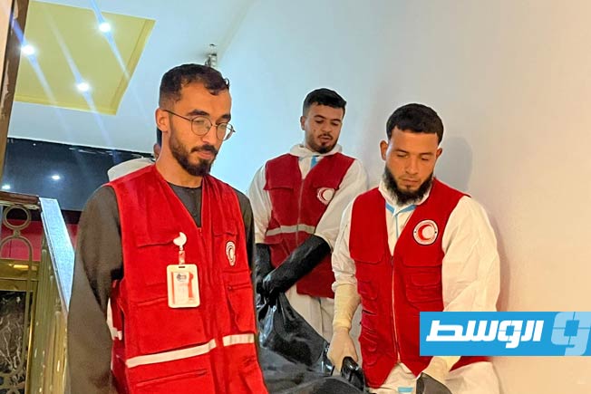الهلال الأحمر ينتشل جثة في ميزران بطرابلس