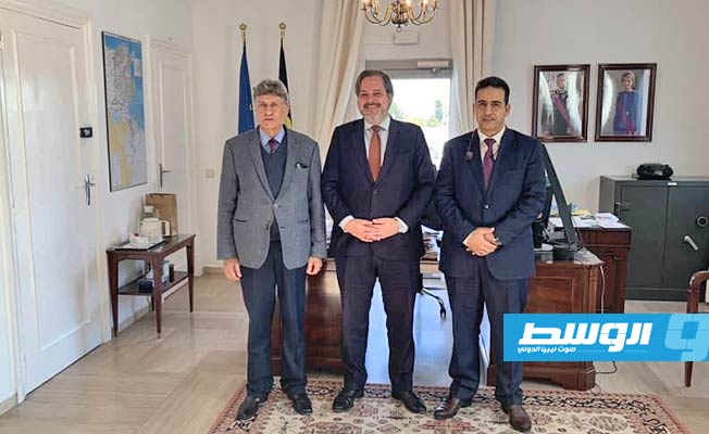 النويري والدغاري يناقشان مع السفير البلجيكي مخرجات مؤتمر برلين