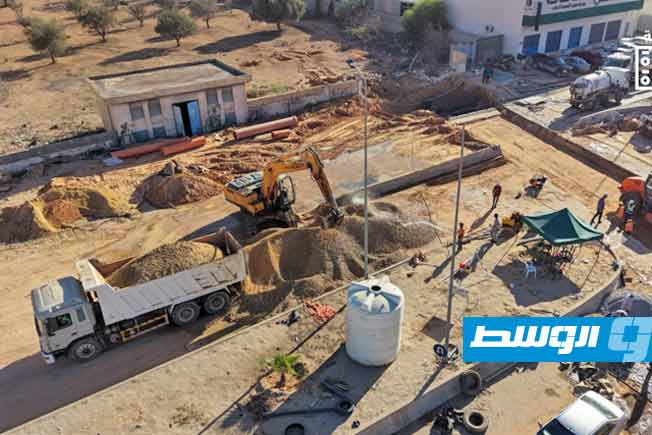 الانتهاء من تنفيذ خط تصريف المياه في تقاطع البيفي