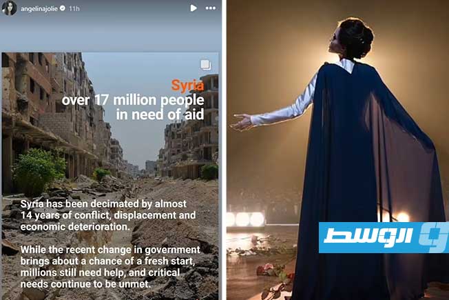 أنجلينا جولي تطالب بإعمار سورية عبر «إنستغرام»