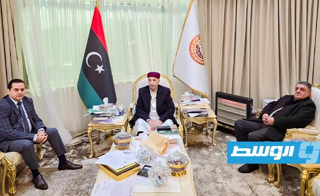 عقيلة يبحث مع عبدالهادي الحويج الحفاظ على الاستثمارات الليبية في الخارج