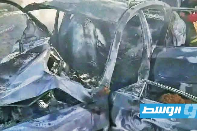 وفاة أب وزوجته وابنته بحادث سير في شرق سرت