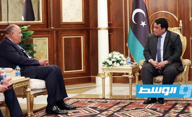 الانتخابات ودعم لجنة «5+5» محور محادثات المنفي مع وزير الخارجية المصري