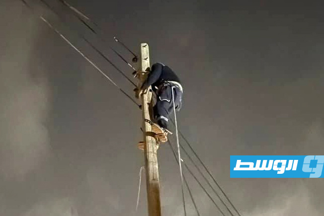 Emergency maintenance of the electricity network west of Misrata