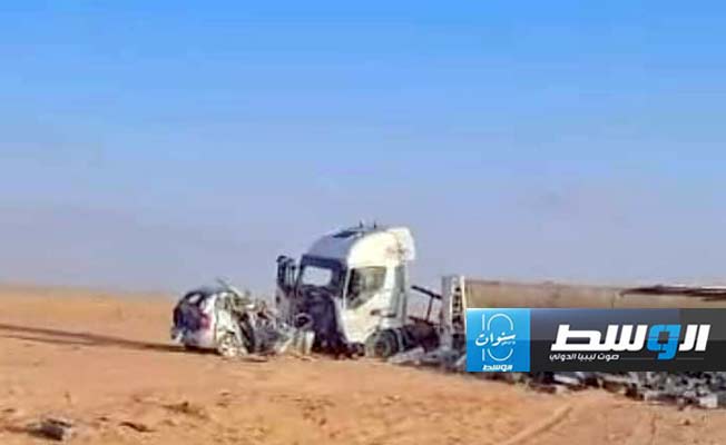 وفاة 4 أشخاص جراء حادث مروع على طريق أبونجيم - وادي بي