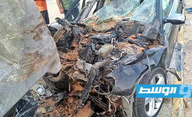 إصابة شخصين جراء حادث مروري مروع على الطريق السريع بطرابلس
