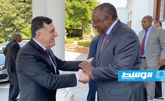 President of South Africa says favors new UN envoy to Libya be from Africa, accepts Al-Sarraj's invitation to visit Libya