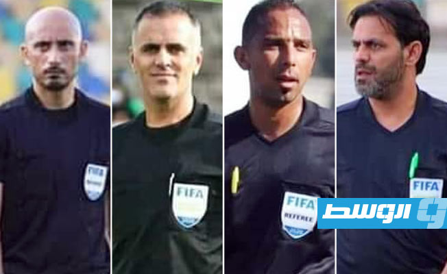 طاقم تحكيم ليبي لمباراة شباب بلوزداد الجزائري وأكوا يونايتد النيجيري