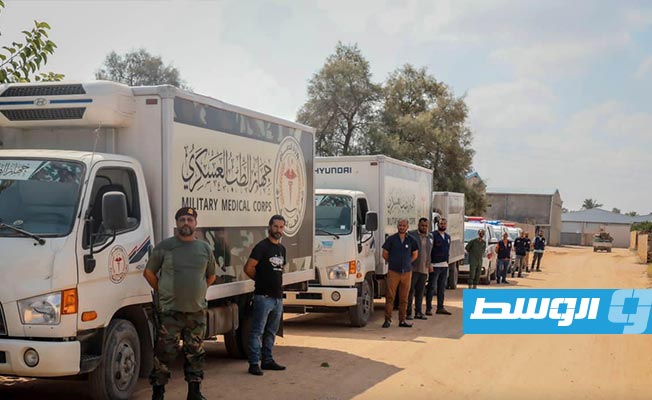 «الطب العسكري» بطرابلس يسير قافلة إغاثة إلى المنطقة الشرقية لمواجهة آثار الفيضانات
