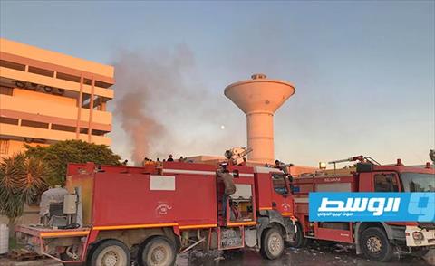 بالصور.. حريق في مخازن الأدوية والمستلزمات الطبية بمركز طبرق الطبي