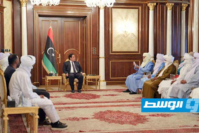 المنفي يبحث مع وفد من الطوارق المصالحة والأوضاع الميدانية جنوب ليبيا