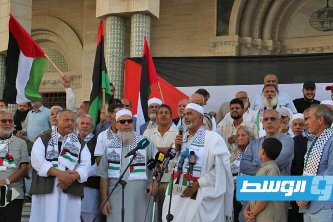 وقفة تضامنية مع قطاع غزة في ميدان الجزائر بطرابلس