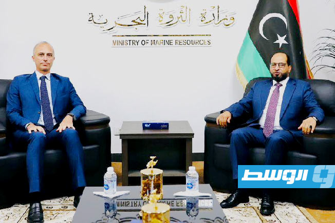 سلطان يبحث مع سفير إيطاليا تسهيل نفاذ المنتجات البحرية الليبية إلى أوروبا