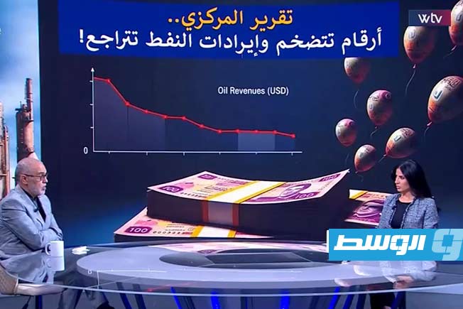 شاهد في «وسط الخبر»: تقرير المركزي.. أرقام تتضخم وإيرادات النفط تتراجع!