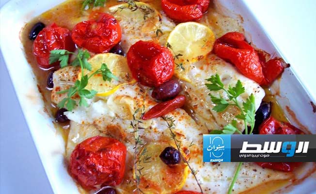 طريقة عمل سمك الدنيس بصوص الطماطم المشوية