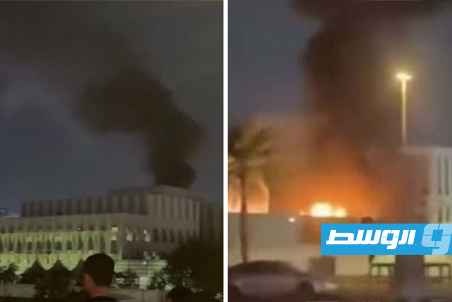 (فيديو) إخماد حريق في محيط القنصلية الأميركية في دبي بعد هجوم بمسيَّرة