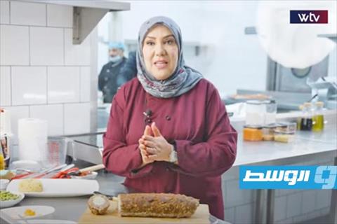 رول اللحم المفروم بالبيض المسلوق مع بافلوفا بصوص المانجو على طريقة الشيف ماجدة القرقوري