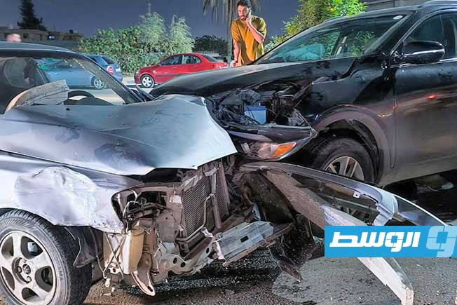 تصادم سيارتين في طرابلس