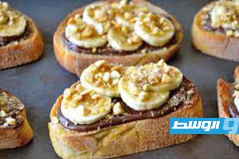 توست بالشيكولاتة والموز