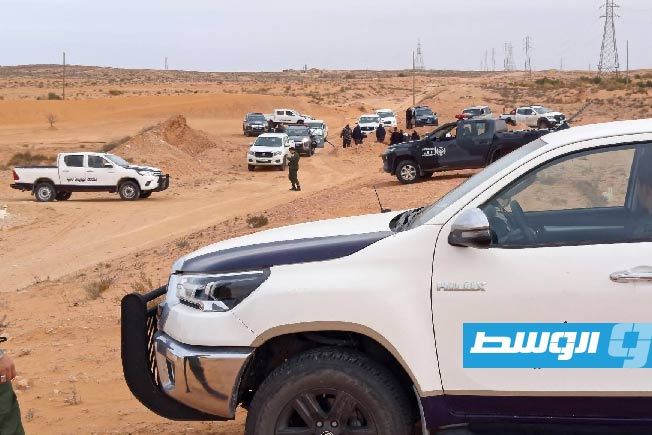 إزالة التعديات على مسارات النهر الصناعي في منطقة الرجبان