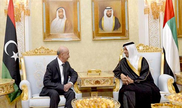 المستشار عقيلة صالح يعزي الإمارات