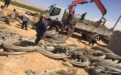 ضبط 160 طنا من الأسلاك الكهربائية المسروقة في مصراتة