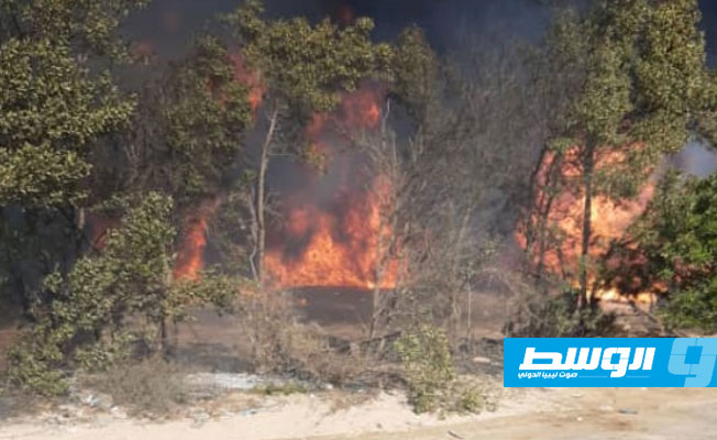 مؤسسة النفط: أعمال حفر وراء انفجار خط نقل بنزين من الزاوية إلى طرابلس