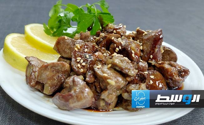 كبدة الدجاج بدبس الرمان