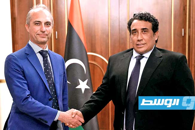 المنفي يبحث مع ألبريني تفعيل الاتفاقية الإيطالية الليبية