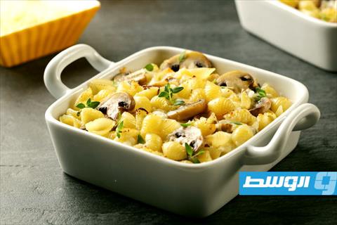 معكرونة بالمشروم والجبنة