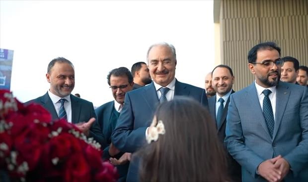 افتتاح مبنى الإدارة العامة في جامعة بنغازي بحضور حماد وحفتر