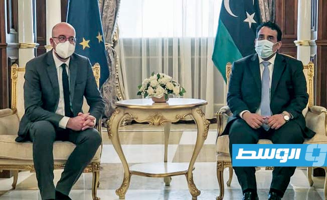 المنفي لرئيس المجلس الأوروبي: ملتزمون بإجراء الانتخابات في موعدها
