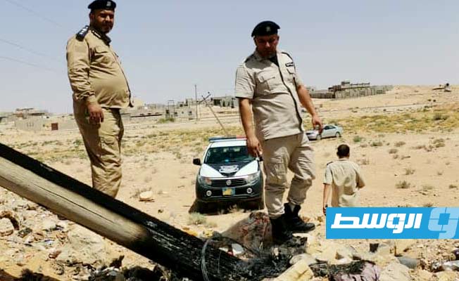 مجهولون يحرقون أعمدة كهرباء بالأصابعة