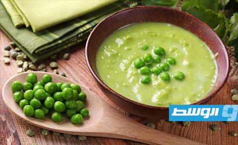 حساء البازيلاء بالكريمة