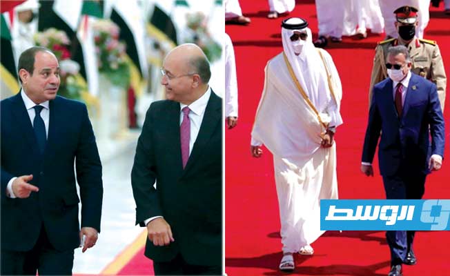 السيسي وأمير قطر في العراق لحضور مؤتمر «بغداد للتعاون والشراكة»