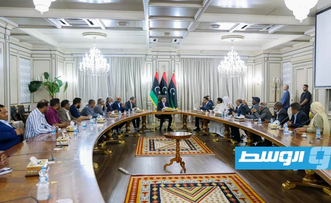 الدبيبة يبحث المصالحة بين المدن الليبية مع أعيان قبيلة أولاد سليمان