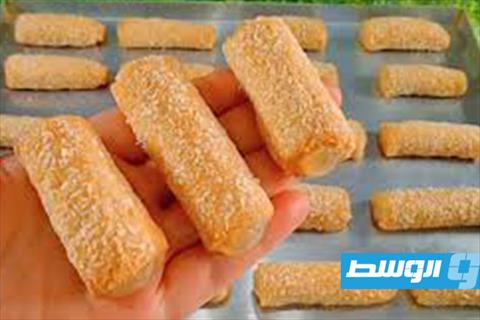بسكويت بالسمسم والملبن