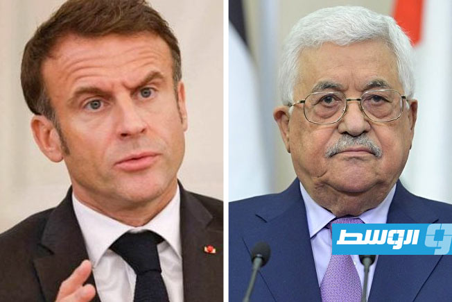 عباس وماكرون يشددان على وقف إطلاق النار في غزة ورفض التهجير
