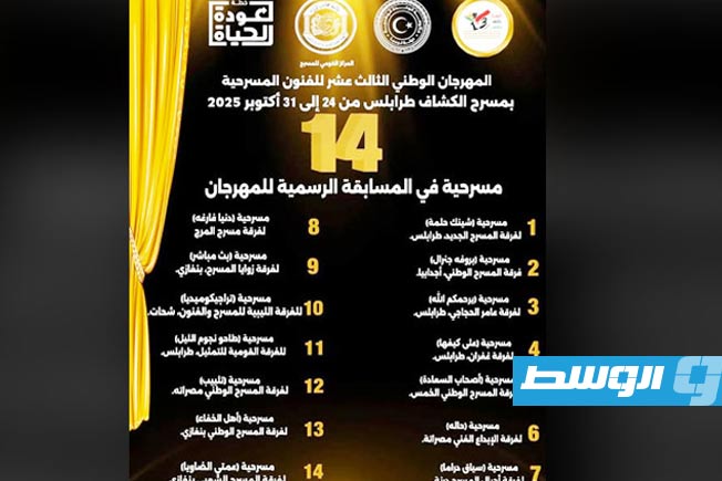 انطلاق فعاليات المهرجان الوطني للفنون المسرحية بطرابلس