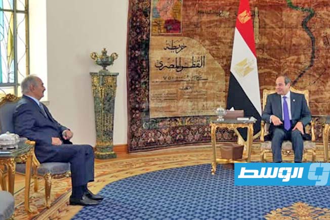 الرئيس المصري يستقبل حفتر ويؤكد أهمية بلورة خارطة سياسية تؤدي إلى الانتخابات في ليبيا