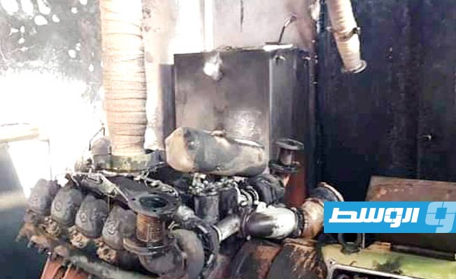 السيطرة على حريق بالغرفة الرئيسية للكهرباء في مطار بني وليد