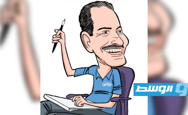 خيري الشريف فنان كاريكاتير «الوسط»