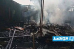 إخماد حريق هائل في 5 منازل ببني وليد