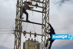 صيانة طارئة على خط كهرباء غرب سبها