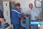 صيانة محطة كهرباء قرب جزيرة الزعفران وسط سرت