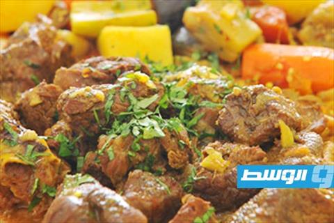 مكعبات اللحم الهندية بالزنجبيل والثوم