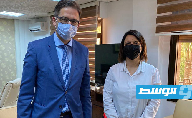 المنقوش تناقش مع السفير الألماني ملفات الهجرة والانتخابات وانسحاب القوات الأجنبية