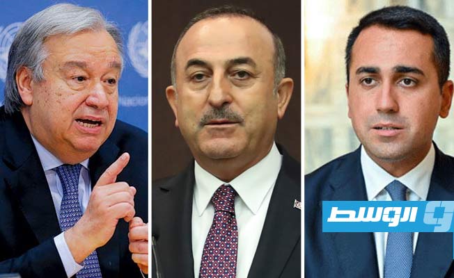 ليبيا في قلب محادثات غوتيريس مع دي مايو وتشاووش أوغلو