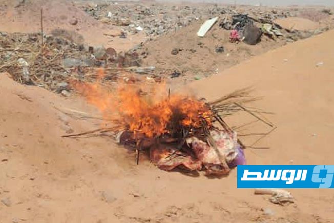 إعدام لحوم فاسدة في الكفرة
